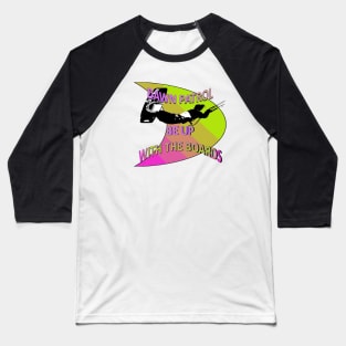 Freestyle Kitesurfer Be Up With The Boards Fun Pun Baseball T-Shirt